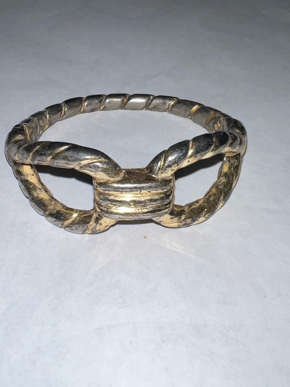 Vintage Two Tone  Bangle Bracelet Hinged Rope  Statement Bracelet